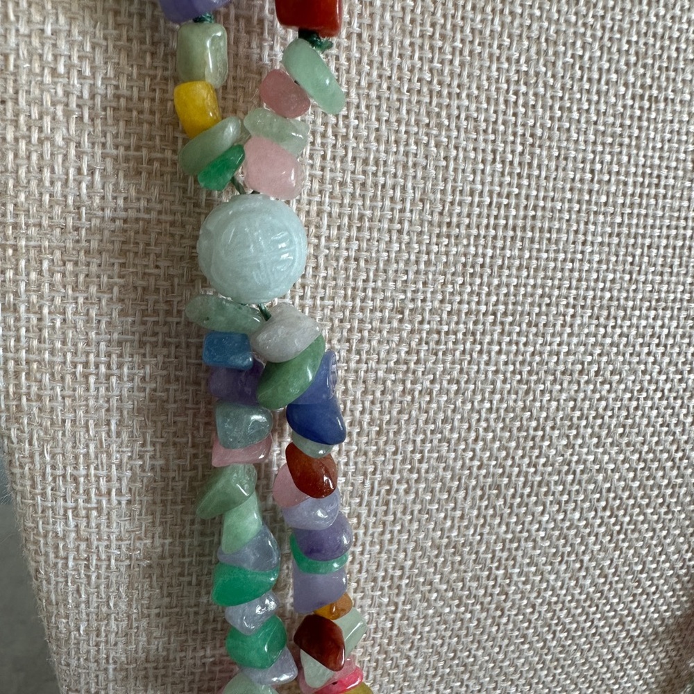 32" Multicolor Jade Chip Necklace by Jade of Yesteryear - Picture 10 of 11